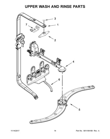 Upper wash and rinse parts