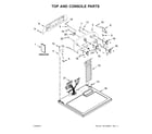 Kenmore 11075212610 top and console parts diagram