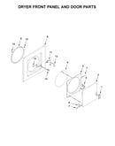 Dryer front panel and door parts