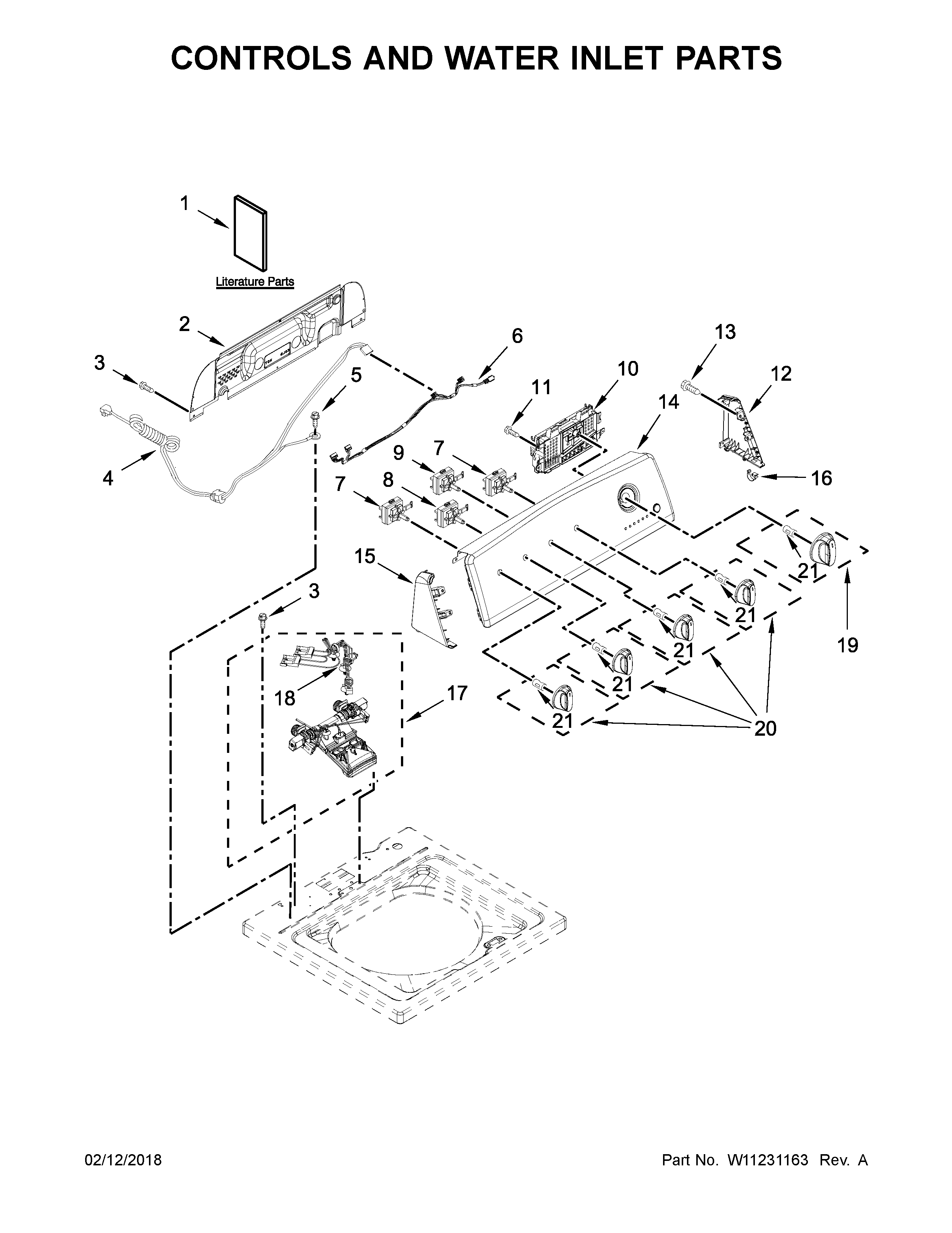 CONTROLS AND WATER INLET PARTS