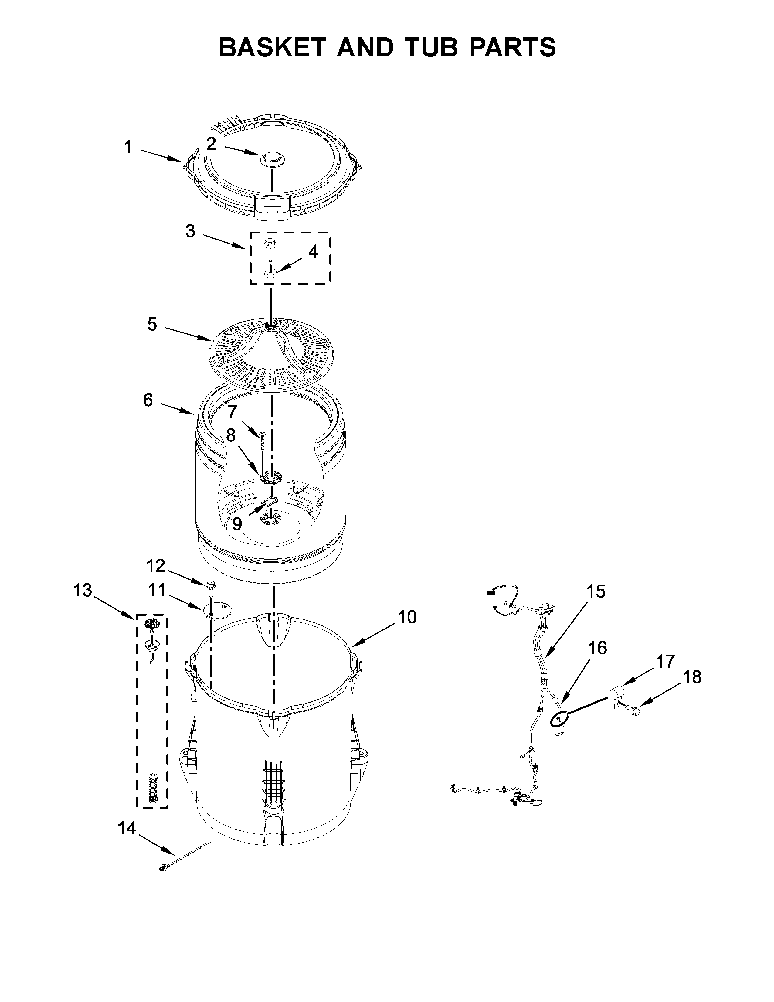 Basket and tub parts