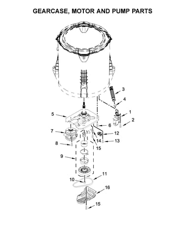Gearcase, motor and pump parts