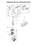 Icemaker and ice container parts
