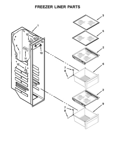 Freezer liner parts