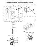 Icemaker and ice container parts