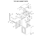 Kenmore 11025122811 top and cabinet parts diagram