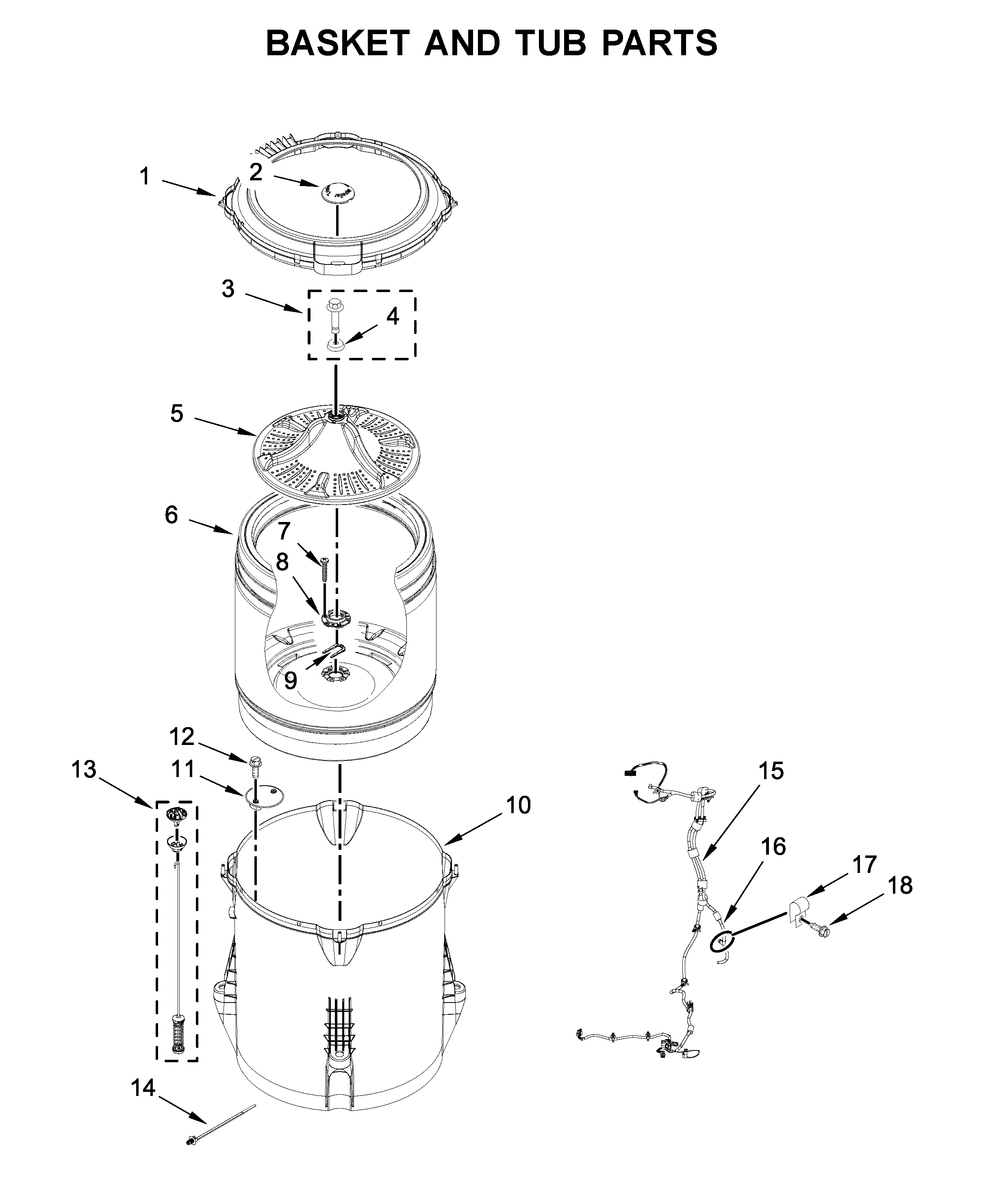 Basket and tub parts