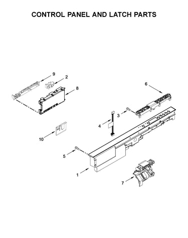 Control panel and latch parts