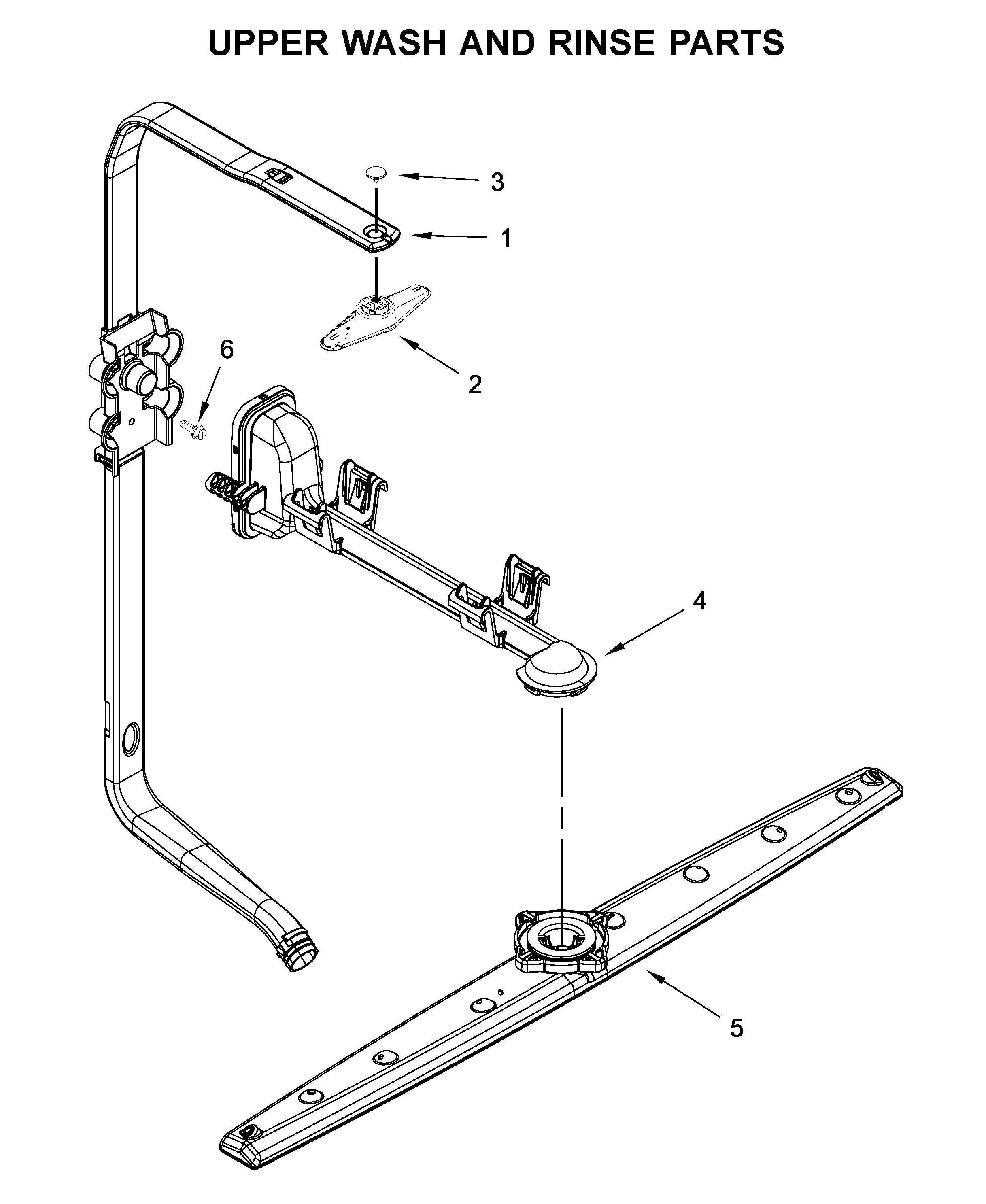 Upper wash and rinse parts
