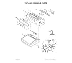 Kenmore 11068132410 top and console parts diagram