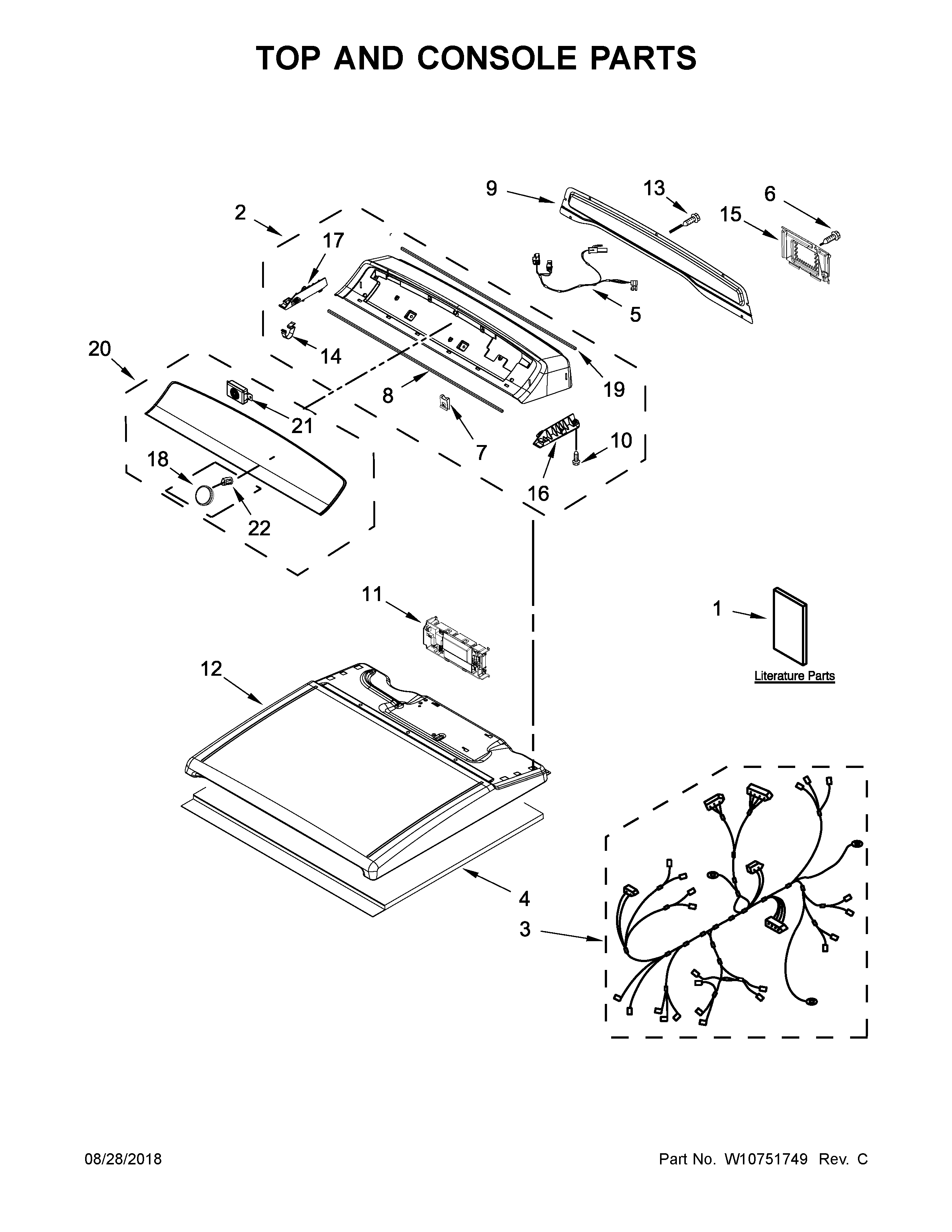 Top and console parts