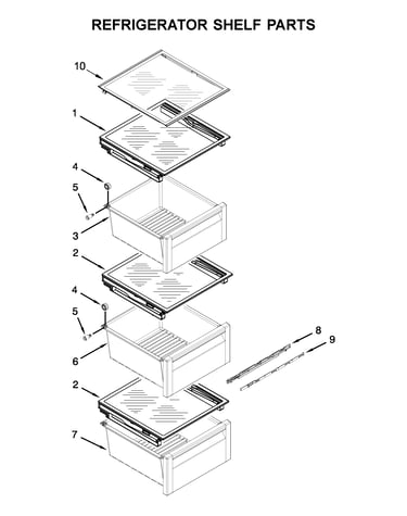 Refrigerator shelf parts