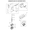 Kenmore 10651769512 icemaker and ice container parts diagram