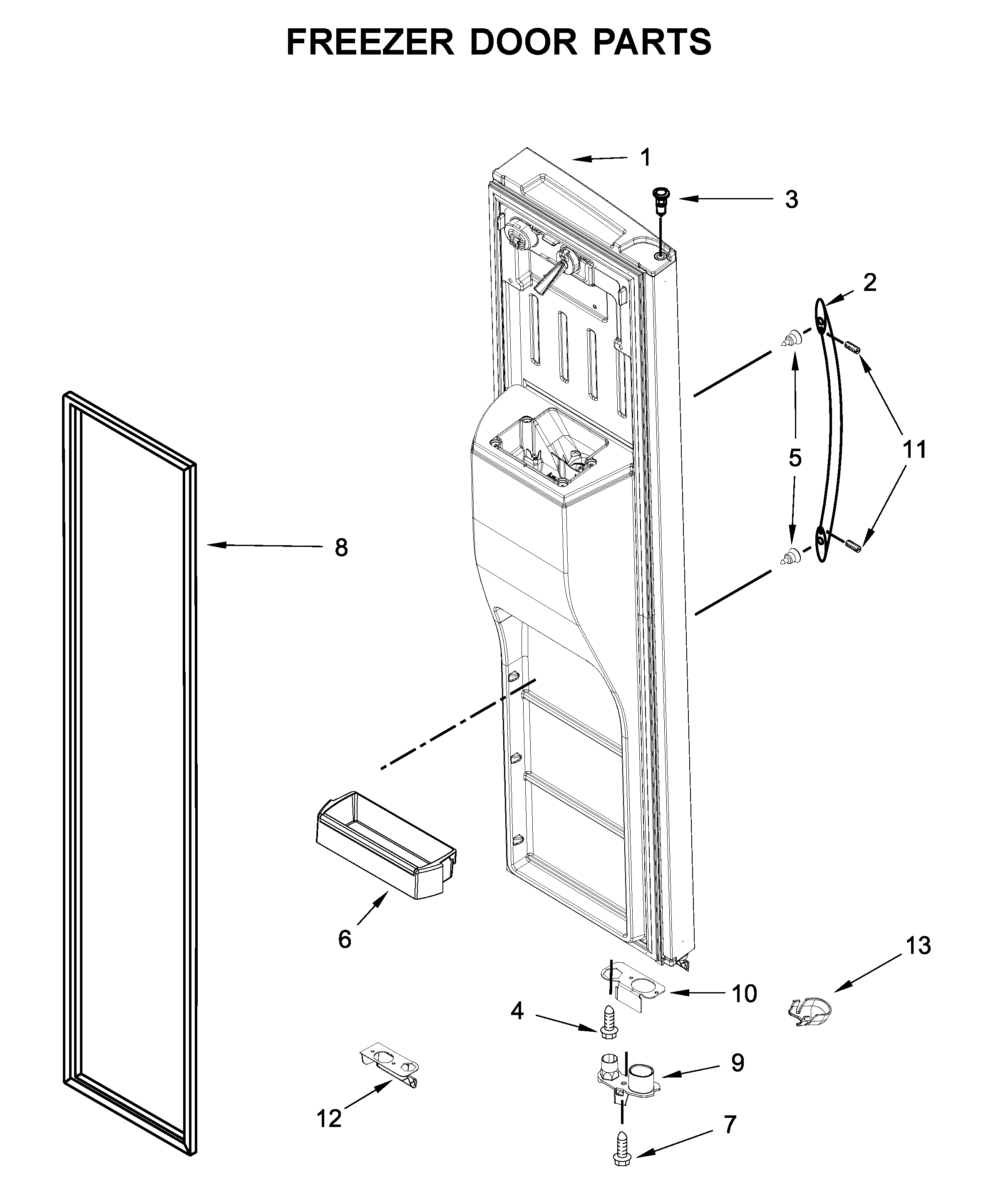 Freezer door parts