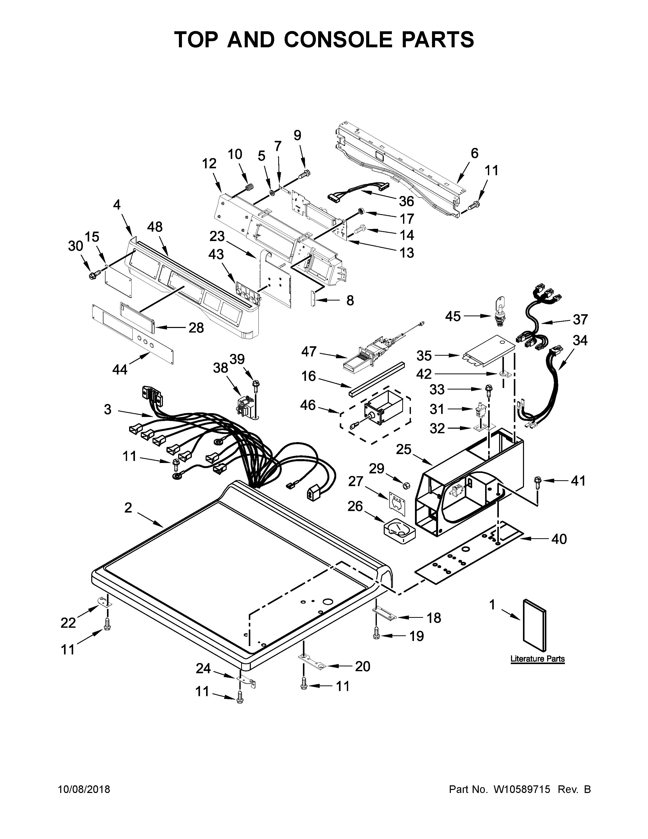 Top and console parts
