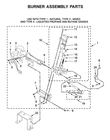 Burner assembly parts