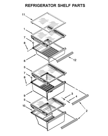 Refrigerator shelf parts