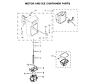 Kenmore 10651783413 motor and ice container parts diagram