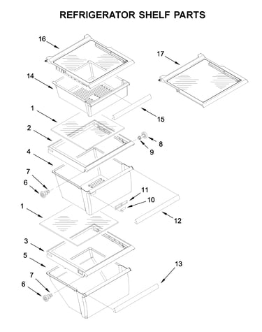 Refrigerator shelf parts
