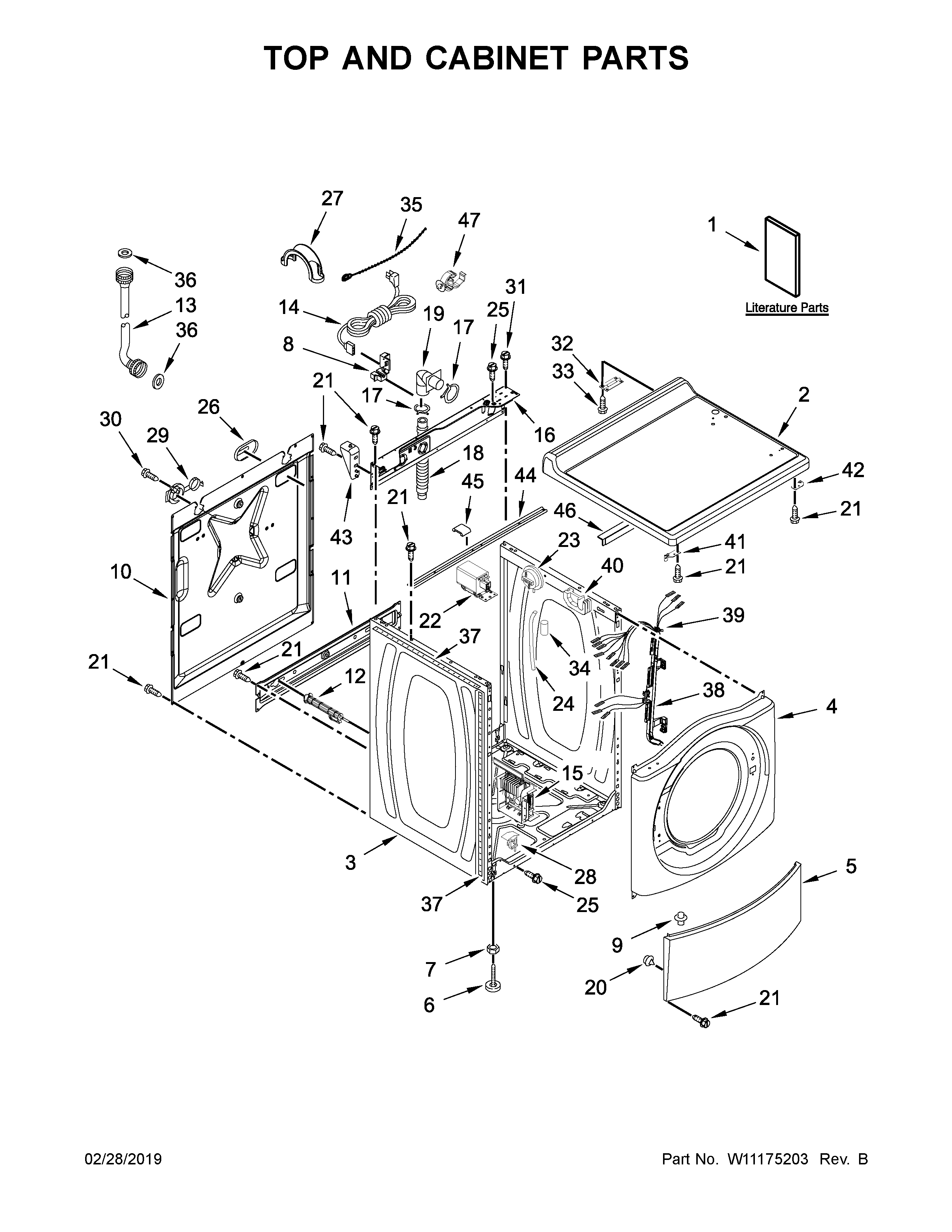 Top and cabinet parts