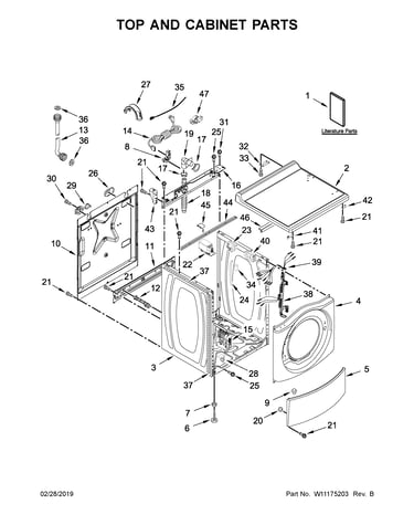 Top and cabinet parts
