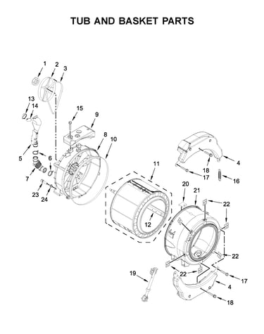 Tub and basket parts