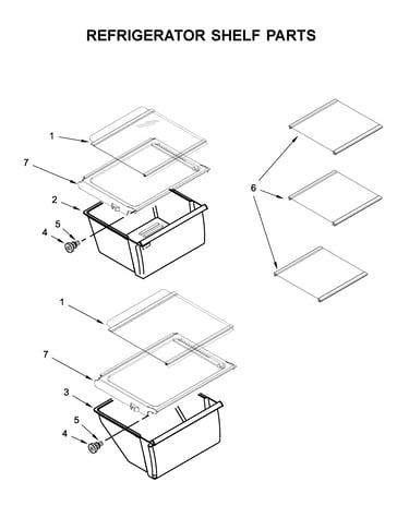 Refrigerator shelf parts