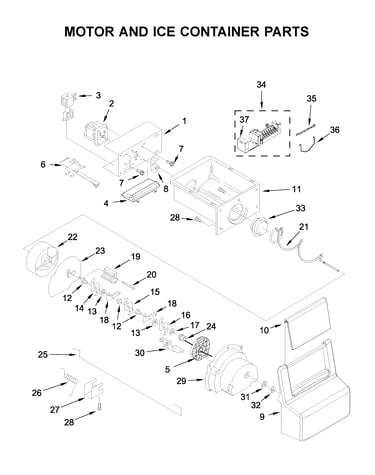 Motor and ice container parts
