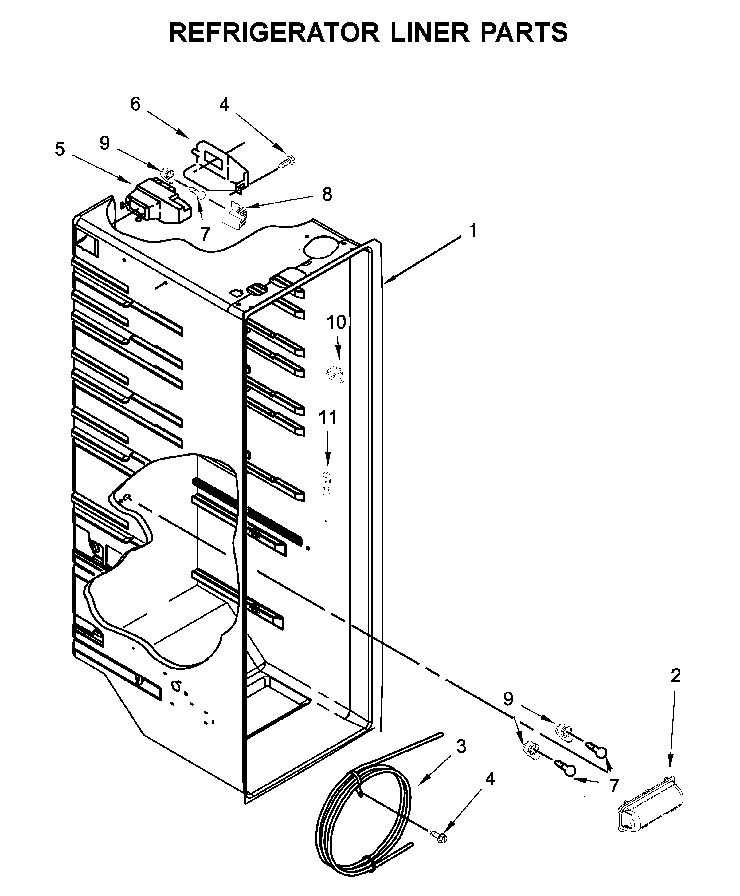 REFRIGERATOR LINER PARTS