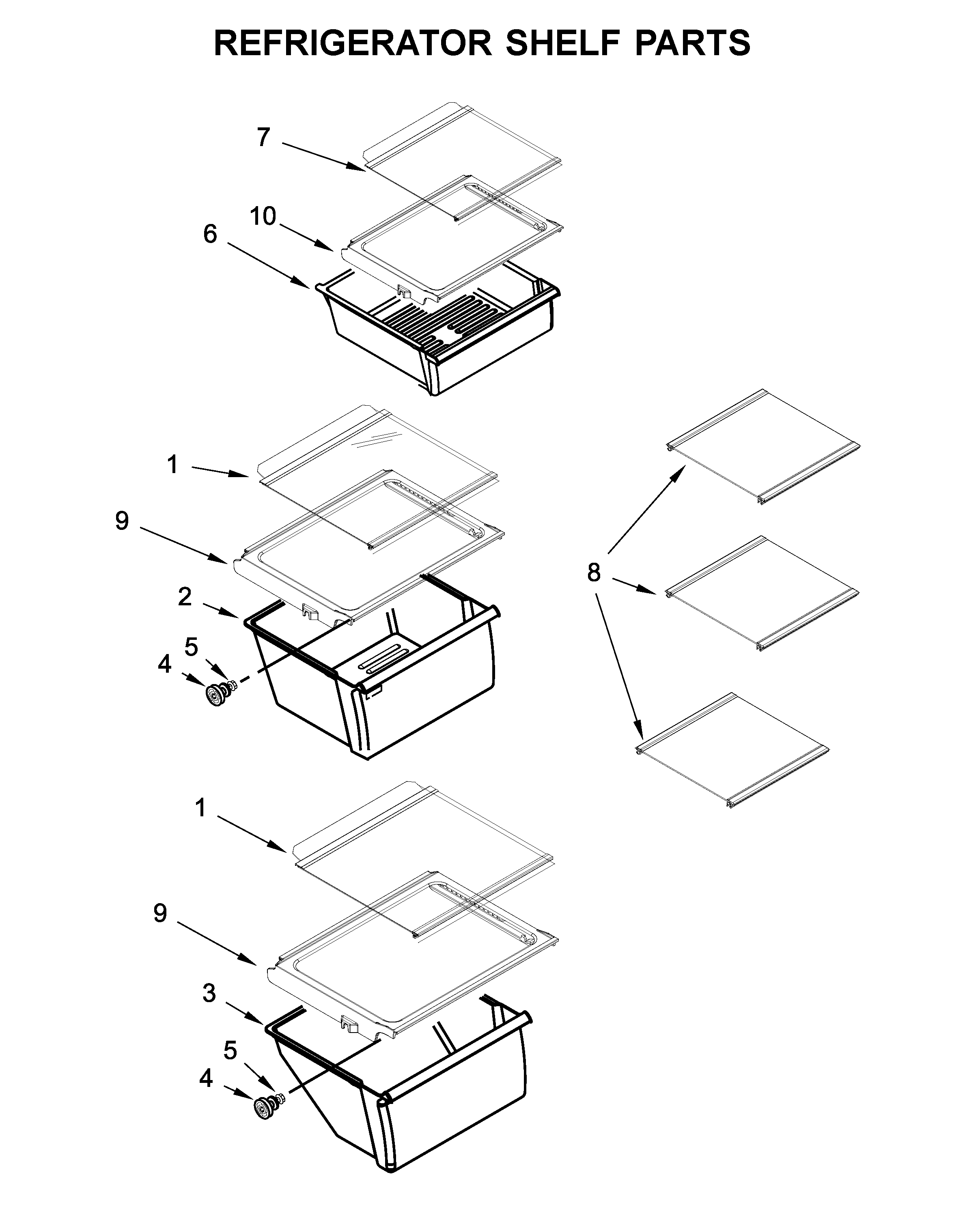 REFRIGERATOR SHELF PARTS