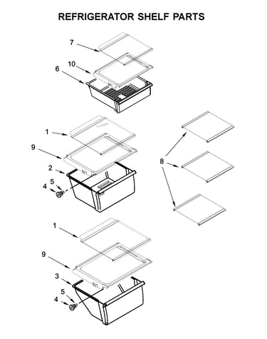 Refrigerator shelf parts