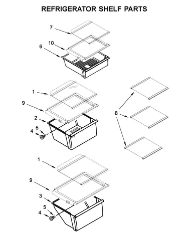 Refrigerator shelf parts