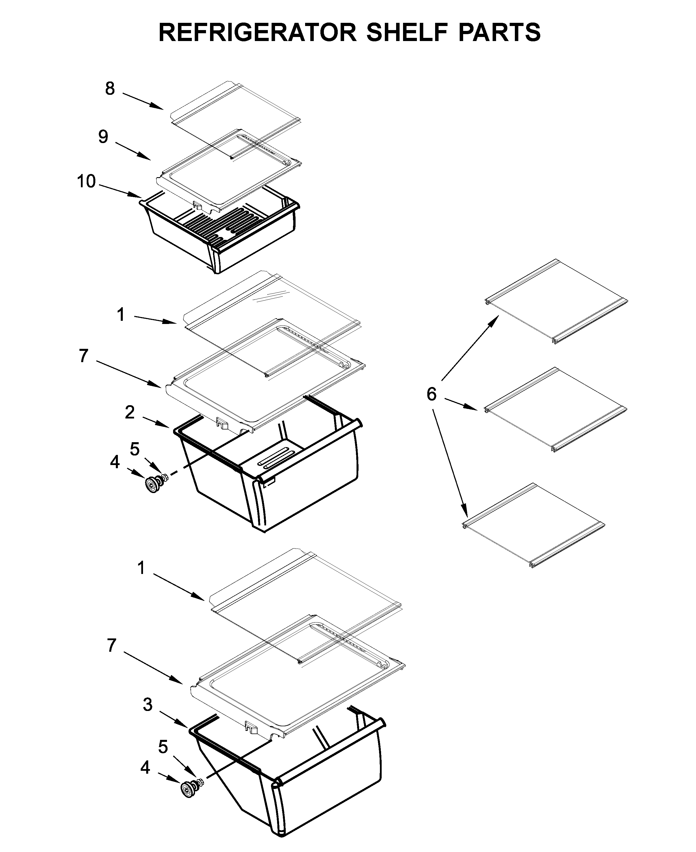 REFRIGERATOR SHELF PARTS