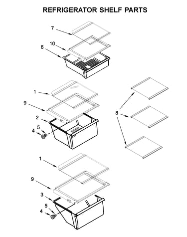 Refrigerator shelf parts