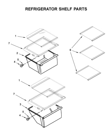 Refrigerator shelf parts