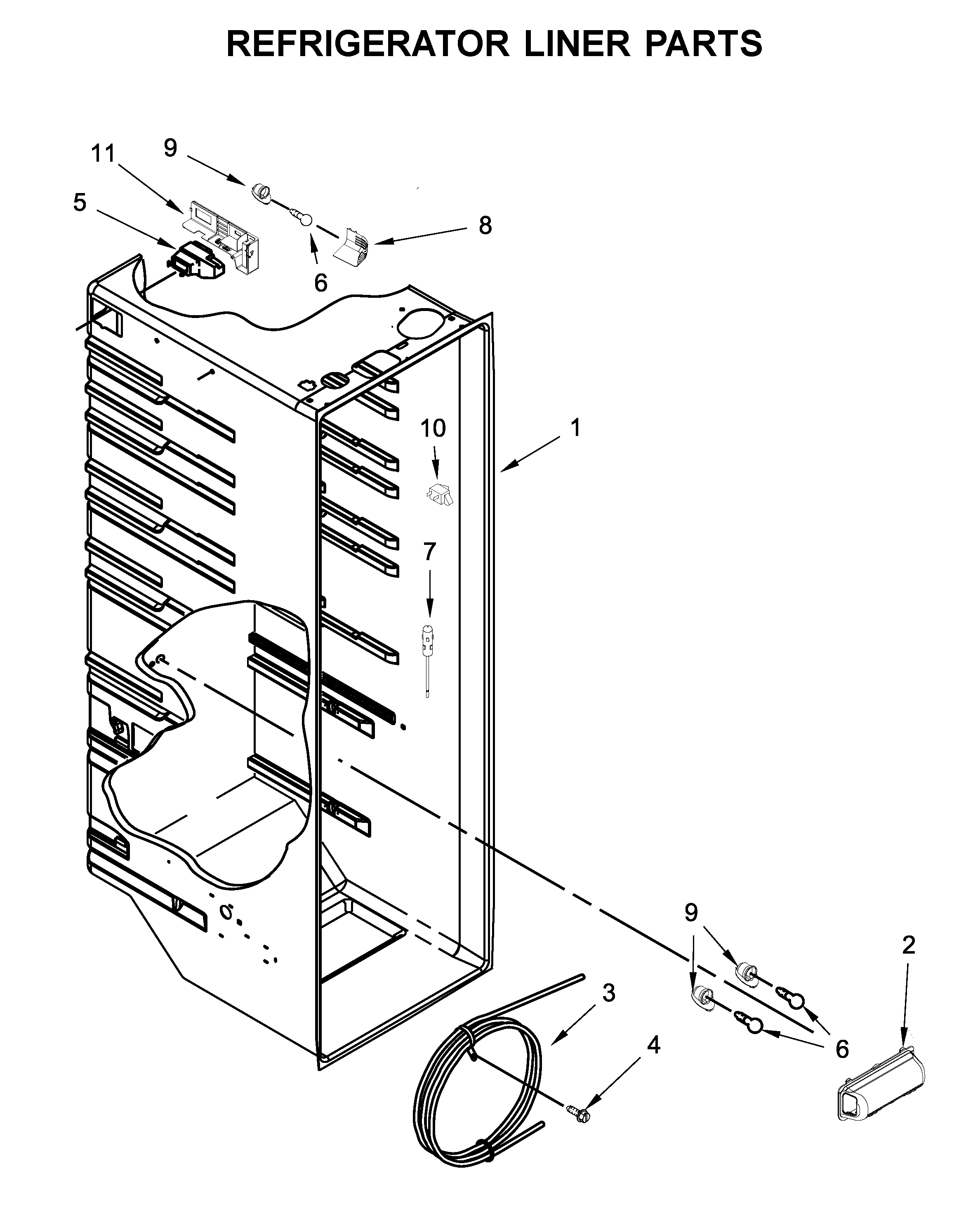 REFRIGERATOR LINER PARTS