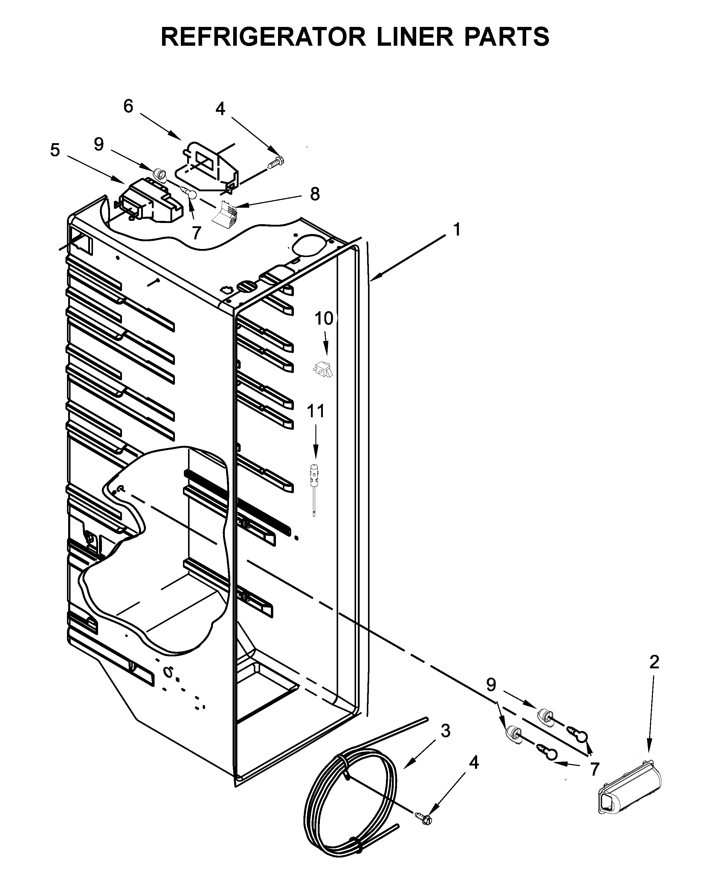 Refrigerator liner parts