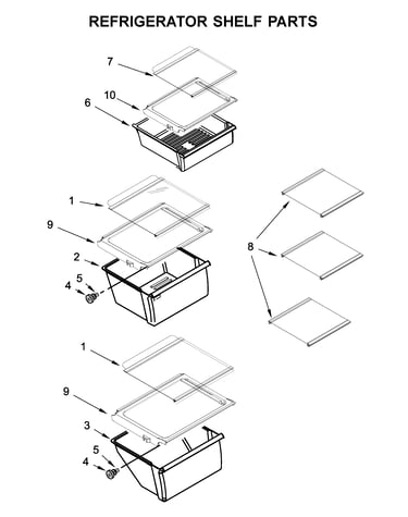 Refrigerator shelf parts