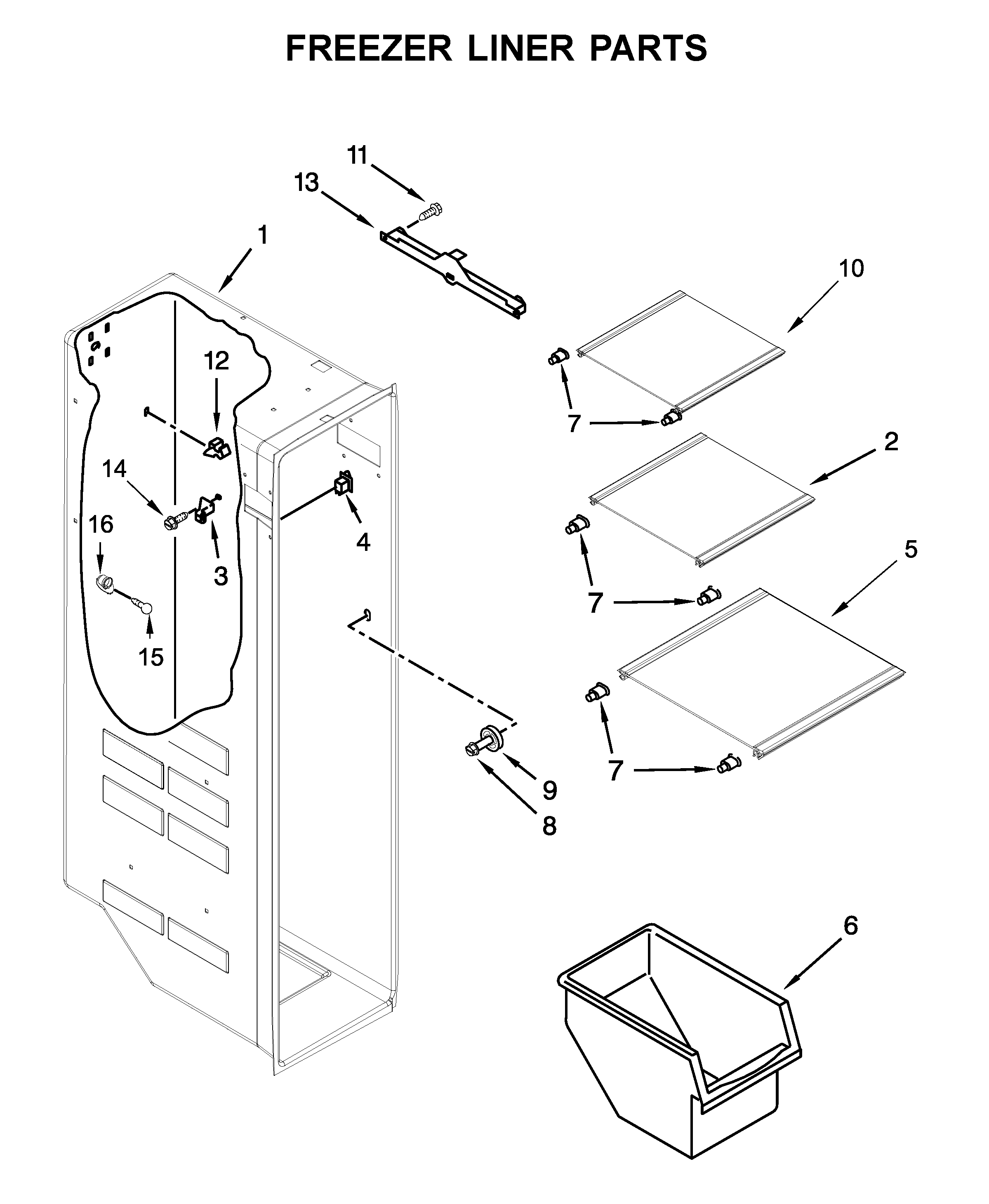 Freezer liner parts