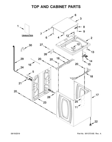 Top and cabinet parts