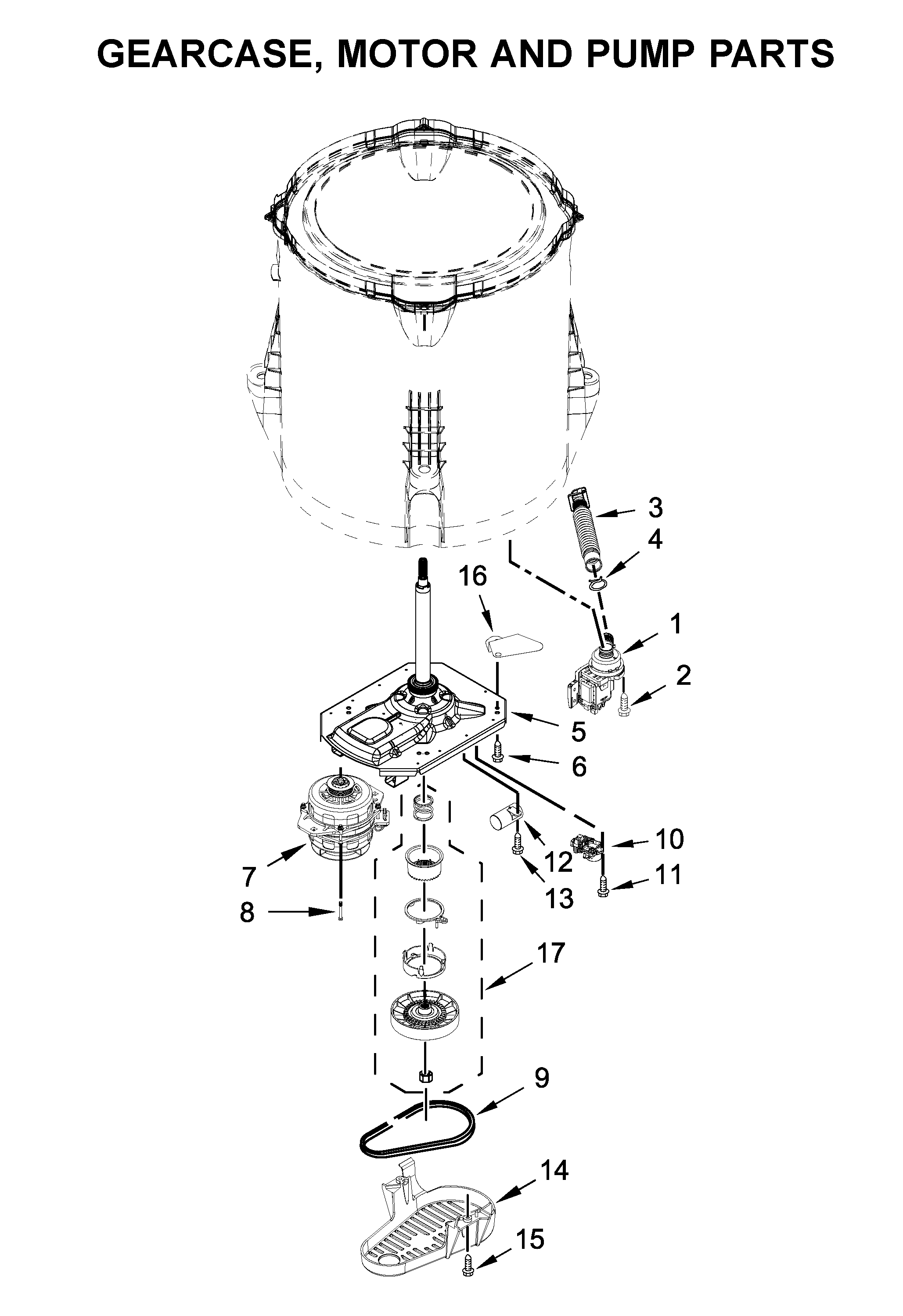 GEARCASE, MOTOR AND PUMP PARTS