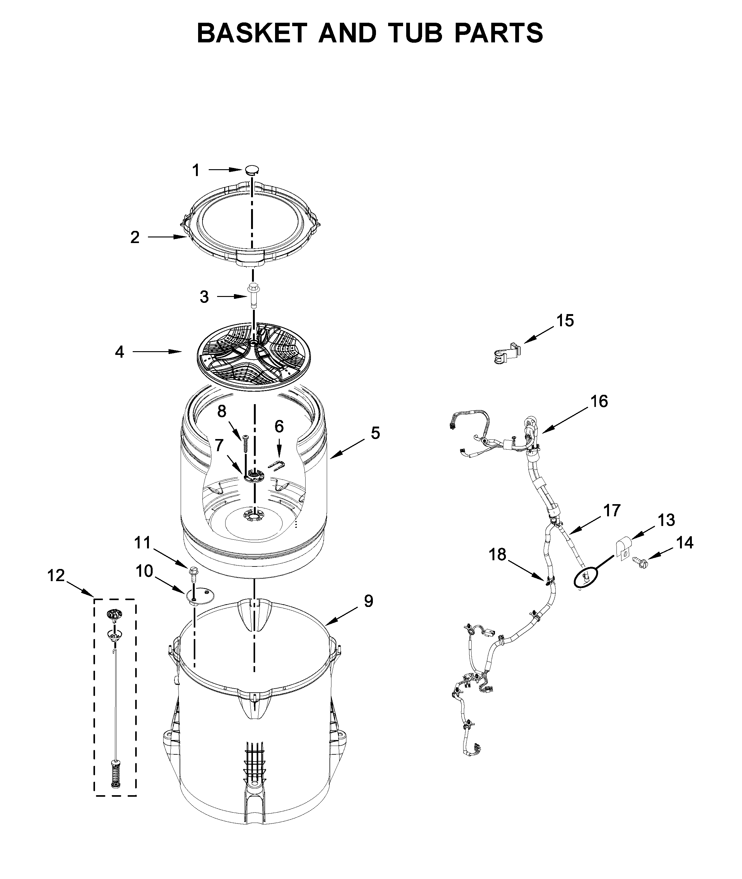 Basket and tub parts