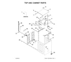 Kenmore 11028132414 top and cabinet parts diagram