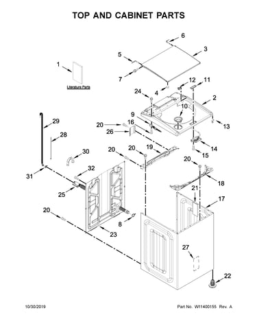 Top and cabinet parts
