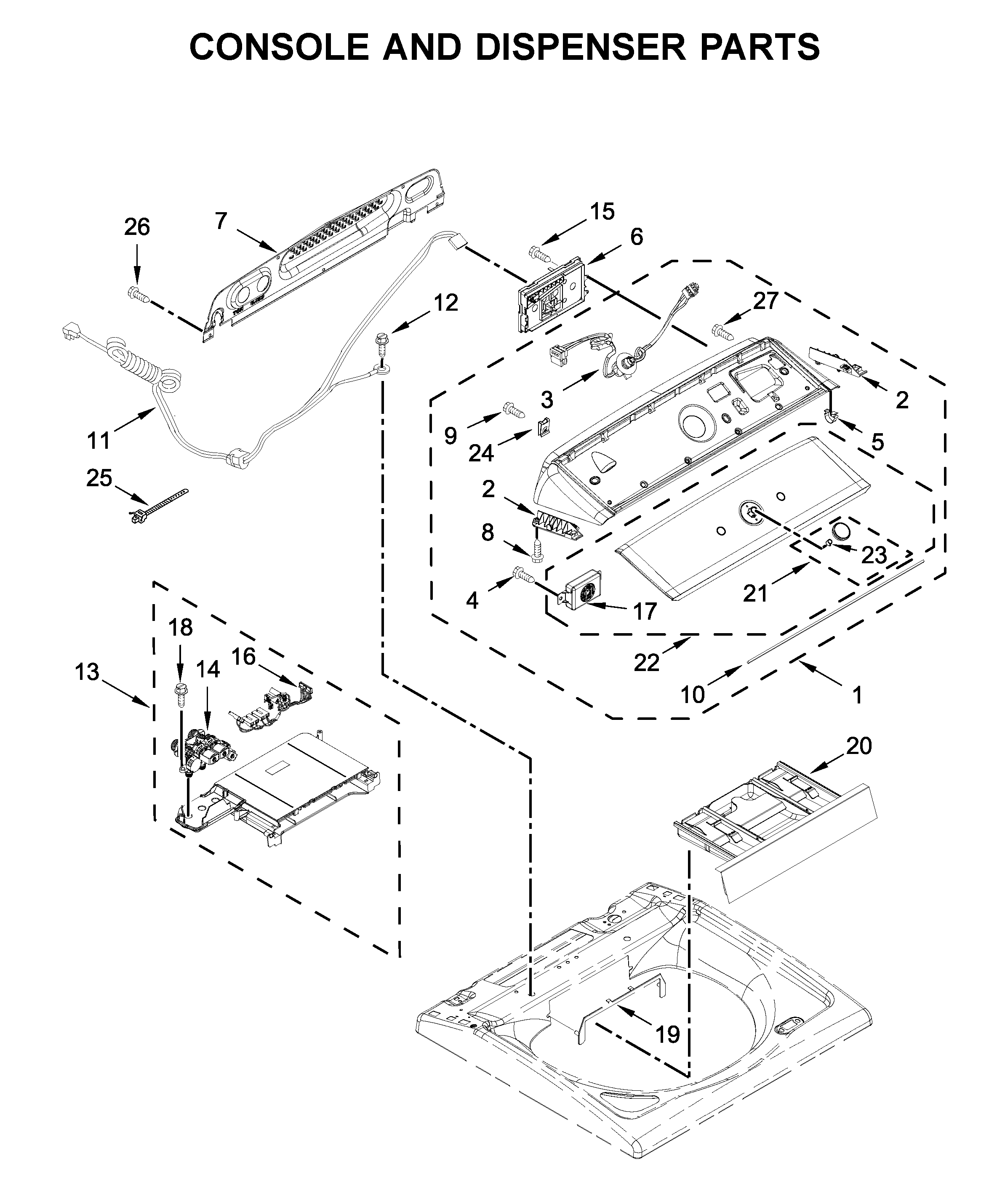 Console and dispenser parts