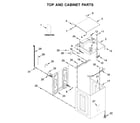 Kenmore 11028133414 top and cabinet parts diagram