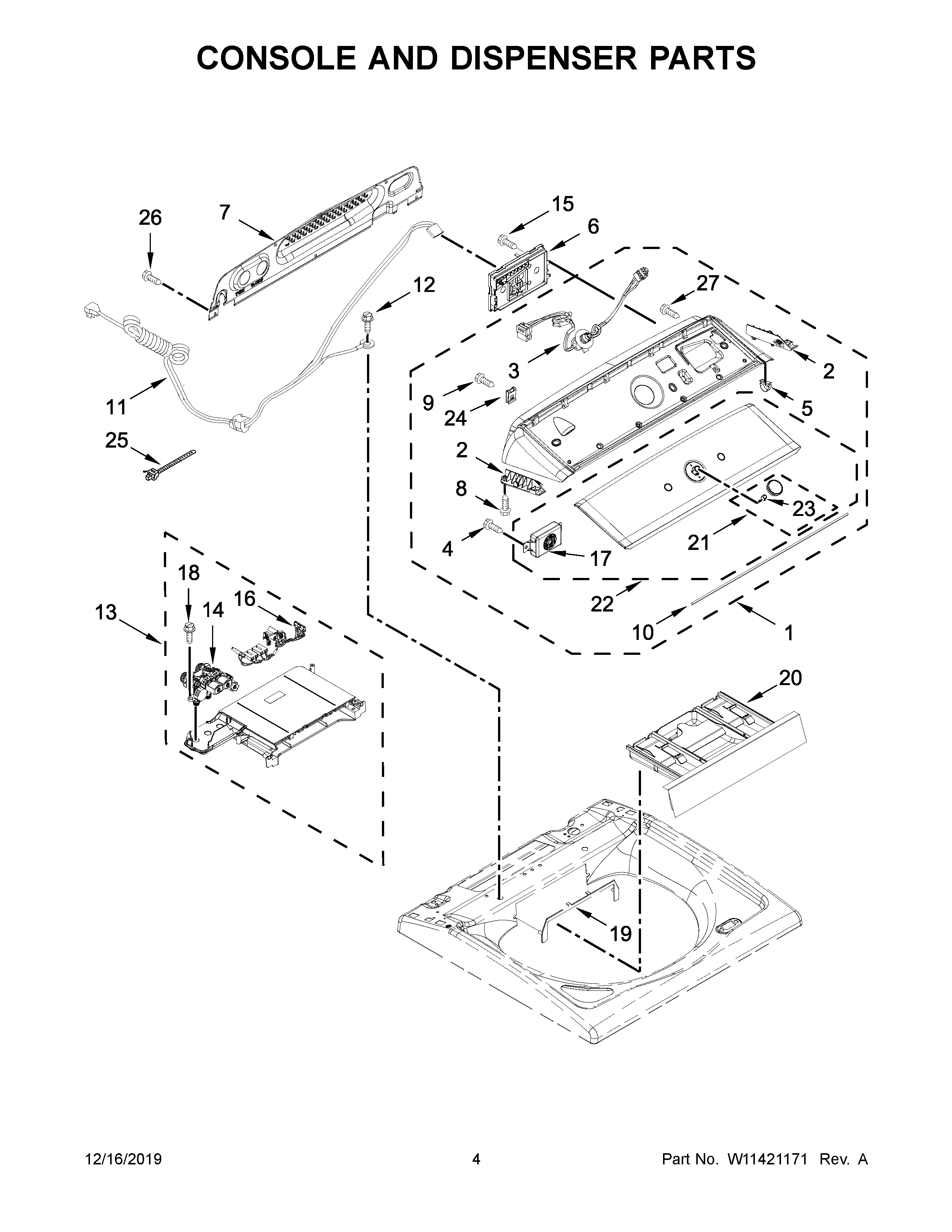 Console and dispenser parts
