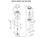 Kenmore 11028133414 motor, basket and tub parts diagram