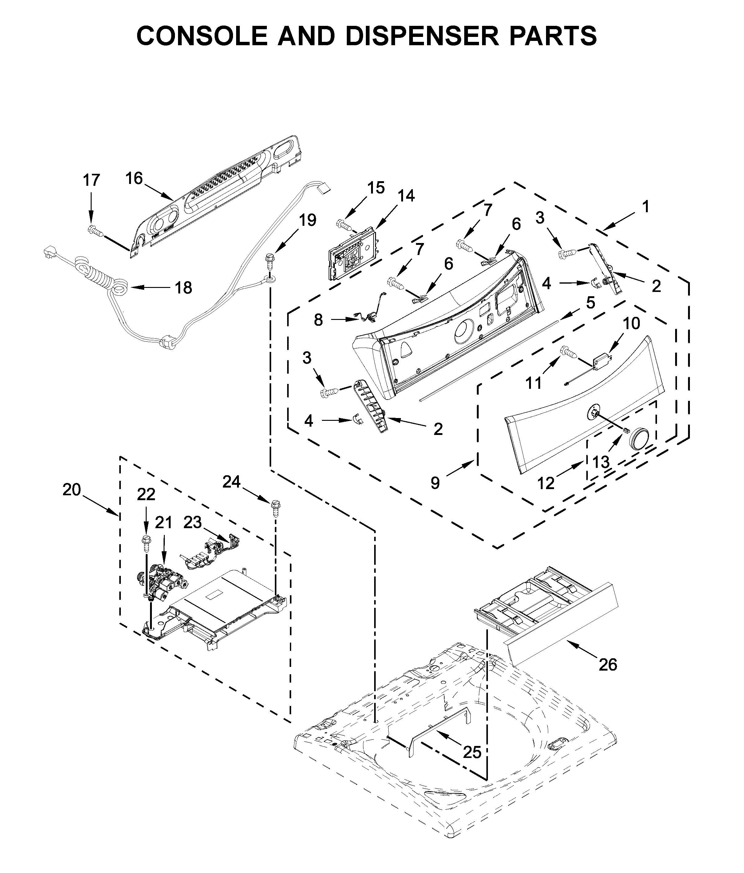 Console and dispenser parts