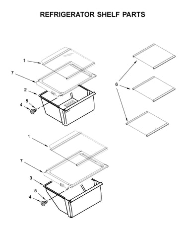 Refrigerator shelf parts